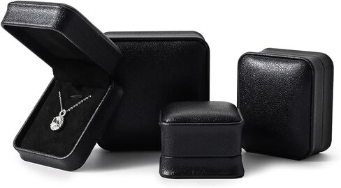 بابتن الجلود الإسورة صندوق المخملية الأساور حقيبة للتخزين صندوق هدايا مجوهرات (أسود) in Kuwait