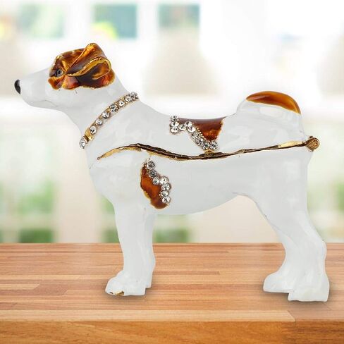 صندوق مجوهرات صغير محمول، صندوق حلي ماسي لامع لتزيين الكلب، الحرف المعدنية هدية ديكور المنزل، اللون، مقاس واحد in Kuwait