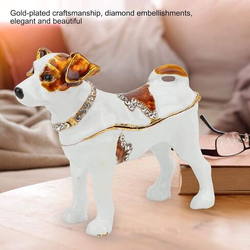 صندوق مجوهرات صغير محمول، صندوق حلي ماسي لامع لتزيين الكلب، الحرف المعدنية هدية ديكور المنزل، اللون، مقاس واحد in Kuwait