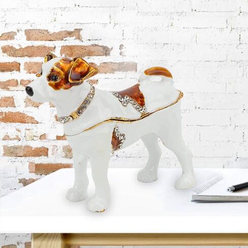 صندوق مجوهرات صغير محمول، صندوق حلي ماسي لامع لتزيين الكلب، الحرف المعدنية هدية ديكور المنزل، اللون، مقاس واحد in Kuwait