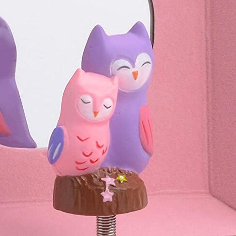 صندوق المجوهرات الموسيقية من Jewelkeeper مع البوم الدوار، حزمة تصميم الغابات مع صندوق المجوهرات الموسيقية مع وحيد القرن الدوار، 4.25 × 4.75 × 3.5 بوصة، تصميم قوس قزح ونجوم لامع in Kuwait