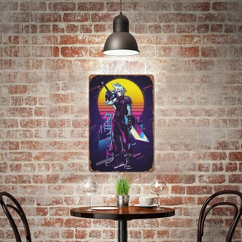 GTZAOB Final Fantasy VII 7 Cloud Final Fantasy Poster Retro Metal Sign Vintage Tin Sign for Cafe Bar Home Wall Decor 12 X 8 inch (JIANZV-KIE320J) in Kuwait
