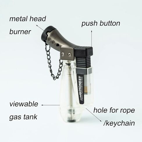 2 عبوة من ولاعات شعلة البيوتان، خزان الوقود قابل للعرض، فتحة سلسلة المفاتيح، شعلة واحدة مقاومة للرياح، ولاعة غاز البيوتان قابلة لإعادة التعبئة (أرجواني) in Kuwait