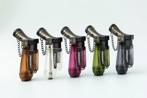 2 عبوة من ولاعات شعلة البيوتان، خزان الوقود قابل للعرض، فتحة سلسلة المفاتيح، شعلة واحدة مقاومة للرياح، ولاعة غاز البيوتان قابلة لإعادة التعبئة (أرجواني) in Kuwait