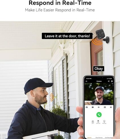 LongPlus Battery Security Camera, Wireless Outdoor Security Camera with Rechargeable Battery, Color Night Vision, PIR Motion Detection,Weatherproof,2-Way Audio,Mobile App Access,Ideal Home Security in Kuwait