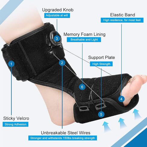 Plantar Fasciitis Night Splint Adjustable Planters Facetious Relief Plantar Fasciitis Brace with Arch Support Plantar Fasciitis Relief Achilles Tendonitis Foot Drop Heel Pain Women Men in Kuwait