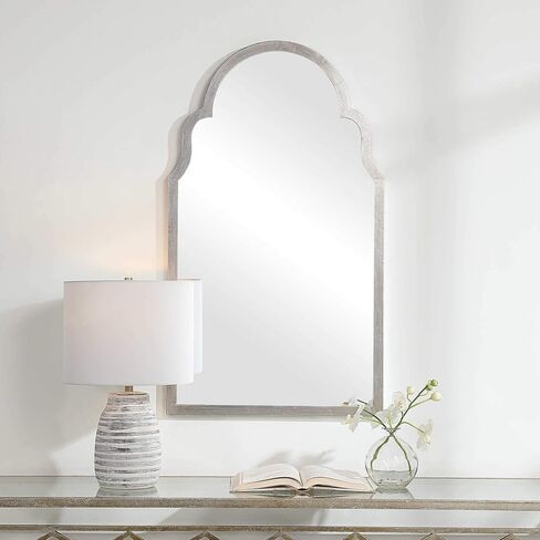 Moss + Fig Abbey Black Arch Mirror | Arched Wall Mirror in Satin Black Finish (21 in. W x 37 in. H x 1 in. D Arch Top Mirror) in Saudi Arabia