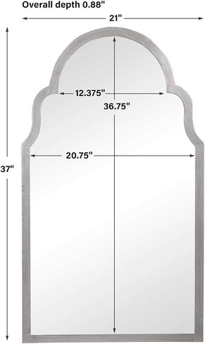Moss + Fig Abbey Black Arch Mirror | Arched Wall Mirror in Satin Black Finish (21 in. W x 37 in. H x 1 in. D Arch Top Mirror) in Saudi Arabia