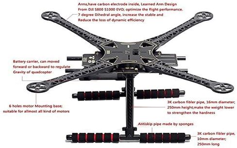 ShareGoo S500 RC Quadcopter Fuselage Frame Kit PCB Version with Carbon Fiber Landing Gear Skide Kits in Saudi Arabia