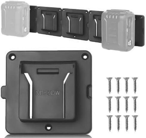 حوامل بطاريات VNYUNQWE 5 عبوات متوافقة مع بطارية Dew20V/60V وMil 18V، متوافقة مع حامل بطارية Dew/Mil على الحائط لـ DCB206 DCB606 Mil 18V in Kuwait