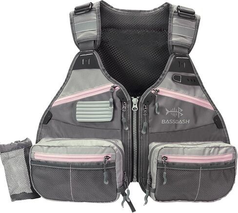 BASSDASH Fly Fishing Vest Adjustable Size with Detachable Water Bottle Holder for Men and Women FV07 in Saudi Arabia