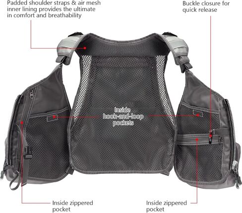 BASSDASH Fly Fishing Vest Adjustable Size with Detachable Water Bottle Holder for Men and Women FV07 in Saudi Arabia