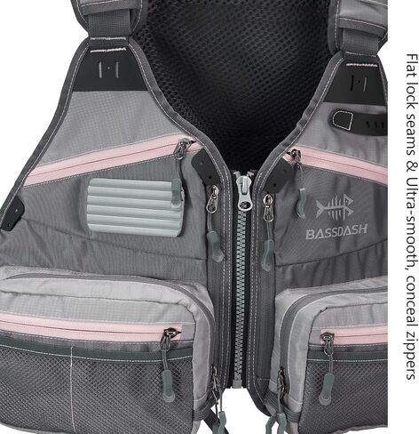BASSDASH Fly Fishing Vest Adjustable Size with Detachable Water Bottle Holder for Men and Women FV07 in Saudi Arabia