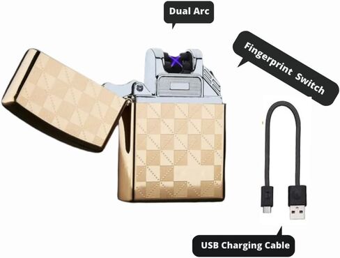 ولاعة كهربائية قابلة لإعادة الشحن عبر USB من KHA، ولاعة مقاومة للرياح مع مؤشر البطارية (زهرة قوس قزح) in Saudi Arabia