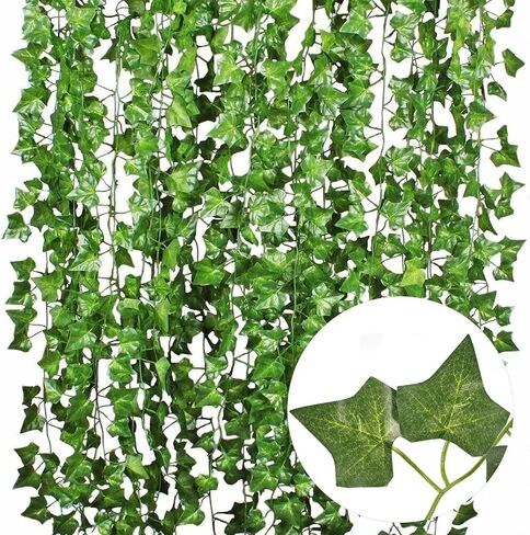 GARDEN SECRETS Artificial Hanging Plant Fake Plants Ivy Vine Garland Green Leaf Leaves 12 Strands for Home Garden in Saudi Arabia