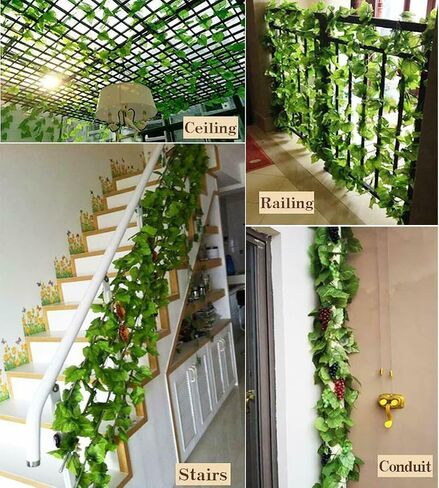 GARDEN SECRETS Artificial Hanging Plant Fake Plants Ivy Vine Garland Green Leaf Leaves 12 Strands for Home Garden in Saudi Arabia