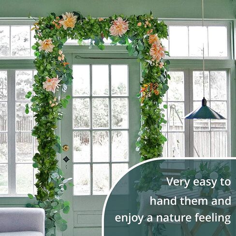 GARDEN SECRETS Artificial Hanging Plant Fake Plants Ivy Vine Garland Green Leaf Leaves 12 Strands for Home Garden in Saudi Arabia