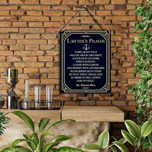Lawyers Gifts for Women Men Inspirational Sign Wall Art Lawyer's Prayer Wooden Hanging Sign Law Student Gift Law School Graduation Gift Artwork Decor for Home Office 10x8 Inches in Saudi Arabia