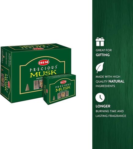 HEM -Precious Musk Incense Cones - Pack of 12 in Saudi Arabia