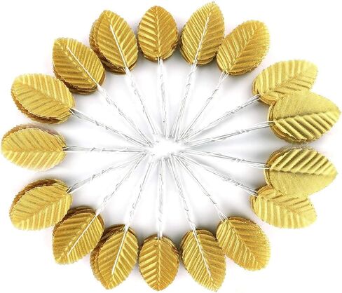 اوراق نباتات صناعية ذهبية من تيزويوك، 200 قطعة، اوراق ذهبية للحفلات والحرف اليدوية وديكور حفلات الزفاف in Kuwait