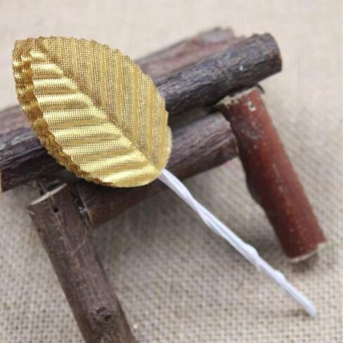 اوراق نباتات صناعية ذهبية من تيزويوك، 200 قطعة، اوراق ذهبية للحفلات والحرف اليدوية وديكور حفلات الزفاف in Kuwait