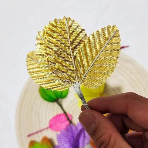 اوراق نباتات صناعية ذهبية من تيزويوك، 200 قطعة، اوراق ذهبية للحفلات والحرف اليدوية وديكور حفلات الزفاف in Kuwait