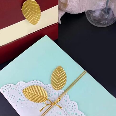 اوراق نباتات صناعية ذهبية من تيزويوك، 200 قطعة، اوراق ذهبية للحفلات والحرف اليدوية وديكور حفلات الزفاف in Kuwait