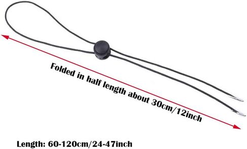 YAIKOAI 20 قطعة قابل للتعديل قبعة الذقن حبل مرونة قابل للإزالة قبعة واقية من الرياح حزام مشبك للغولف في الهواء الطلق ركوب القوارب الإبحار في الهواء الطلق الرياضة - أسود, أسود, 30cm/12inch in Kuwait