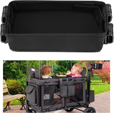 صينية الوجبات الخفيفة لعربة الأطفال من Vicks لعربة Wonderfold Wagon W2، صينية عربة الأطفال لملحقات سلسلة Wonderfold Wagon W، جانب من الجلد الصناعي لسهولة التنظيف، صينية للوجبات الخفيفة مزدوجة الجوانب (نماذج W2) in Kuwait