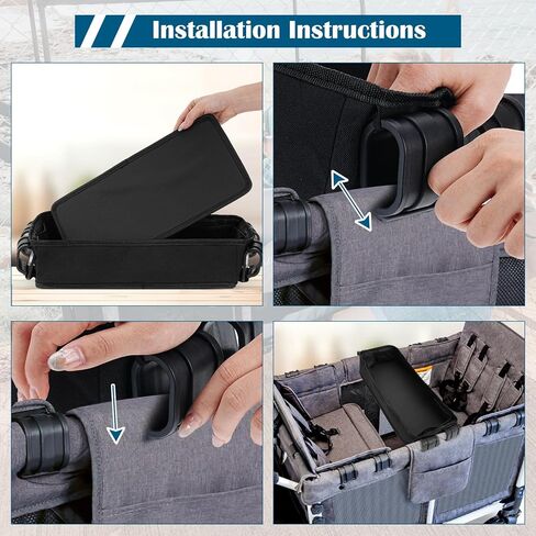 صينية الوجبات الخفيفة لعربة الأطفال من Vicks لعربة Wonderfold Wagon W2، صينية عربة الأطفال لملحقات سلسلة Wonderfold Wagon W، جانب من الجلد الصناعي لسهولة التنظيف، صينية للوجبات الخفيفة مزدوجة الجوانب (نماذج W2) in Kuwait