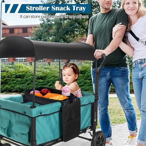 صينية الوجبات الخفيفة لعربة الأطفال من Vicks لعربة Wonderfold Wagon W2، صينية عربة الأطفال لملحقات سلسلة Wonderfold Wagon W، جانب من الجلد الصناعي لسهولة التنظيف، صينية للوجبات الخفيفة مزدوجة الجوانب (نماذج W2) in Kuwait