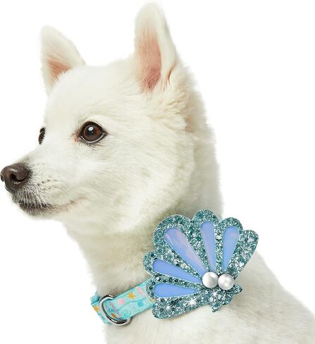 Blueberry Pet Summer Sparkle Dog Collar, Adjustable Small Size, Neck 12"-16", Tropical Flower Baby Pink, Hibiscus Floral Print Pet Collar with Detachable Accessory in Saudi Arabia