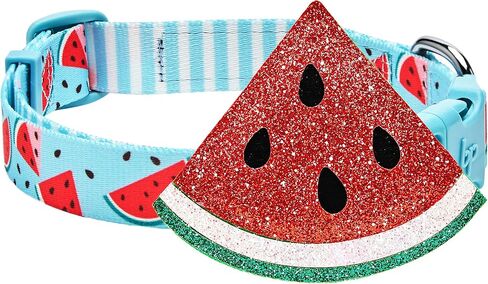 Blueberry Pet Summer Sparkle Dog Collar, Adjustable Small Size, Neck 12"-16", Tropical Flower Baby Pink, Hibiscus Floral Print Pet Collar with Detachable Accessory in Saudi Arabia