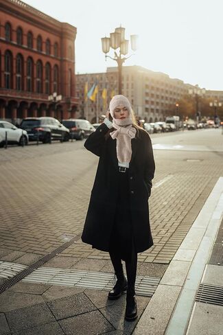 Integrated Ear Protection Windproof Cap Scarf for Women - Balaclava Hood Hat Scarf - Hat with Scarf Attached - Women's Winter Hats with Ear Flaps Knitted Hooded Scarf Grey in Kuwait