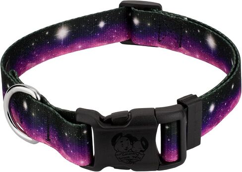 Country Brook Petz - طوق الكلاب الفاخر Heavenly Space - صنع في الولايات المتحدة الأمريكية - مجموعة Geek Chic تتميز بتصميمات لأي معجب كبير (1 بوصة، متوسط) in Saudi Arabia