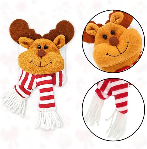 AnyDesign 4Pcs Christmas Curtain Buckle Santa Claus Snowman Elk Penguin Holdback Fastener Buckle Cartoon Doll Curtain Tieback Xmas Curtain Holder for Holiday Home Window Decorations Ornaments Gift in Saudi Arabia