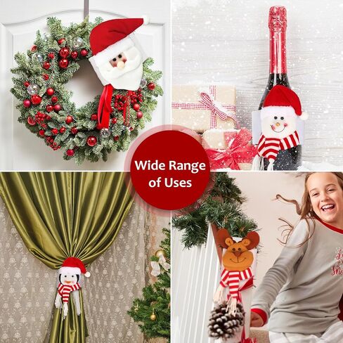 AnyDesign 4Pcs Christmas Curtain Buckle Santa Claus Snowman Elk Penguin Holdback Fastener Buckle Cartoon Doll Curtain Tieback Xmas Curtain Holder for Holiday Home Window Decorations Ornaments Gift in Saudi Arabia