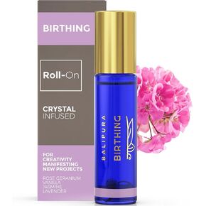 باليبورا - كريستال أورا رول أون - زيوت عطرية طبيعية للولادة - حجر القمر وأحجار الجمشت الكريمة والكريستال - مزيج الزيوت العطرية - 0.34 أونصة سائلة in Kuwait