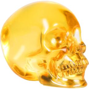 MR.SKULL 2.0 "Halloween Yooperlite Crystal Skull Decorative Statue Crystal Healing Stone Statue Hand Carved Human Skull Sculpture, Home Decoration Statue (Yooperlite)