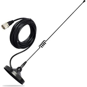 HYSHIKRA Magnetic Mount Antenna, Dual Band 144/430Mhz 19inches Whip Antenna with Magnet Base with 5M/16.4ft RG58 Cable for Yaesu Motorola Icom Midland Mobile Vehicle Transceiver in Saudi Arabia