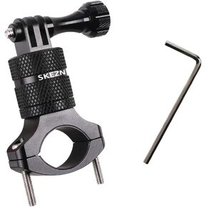 حامل مقود الدراجة من الألومنيوم لـ GoPro 12 أسود، دوران 360 درجة من الألومنيوم لضبط حامل الدراجة متوافق مع كاميرا الحركة Hero 11/10/9/8/7/6، Garmin، CASIO، أسود in Kuwait