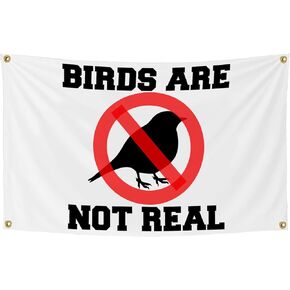 Birds Are Not Real Flag 3x5 Feet Banner Funny Flags for room Cool Tapestry Man Cave Wall Decor with Brass Grommets for College Dorm Room in Kuwait