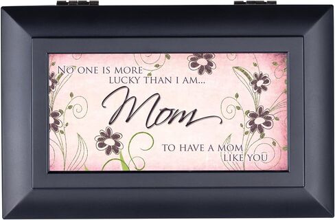 Cottage Garden No One More Lucky to Have Matte Black Petite Jewelry Music Box Plays Wonderful World in Saudi Arabia