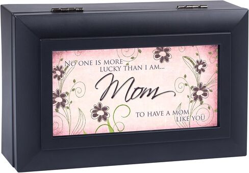 Cottage Garden No One More Lucky to Have Matte Black Petite Jewelry Music Box Plays Wonderful World in Saudi Arabia