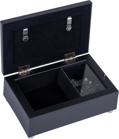 Cottage Garden No One More Lucky to Have Matte Black Petite Jewelry Music Box Plays Wonderful World in Saudi Arabia