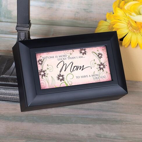 Cottage Garden No One More Lucky to Have Matte Black Petite Jewelry Music Box Plays Wonderful World in Saudi Arabia