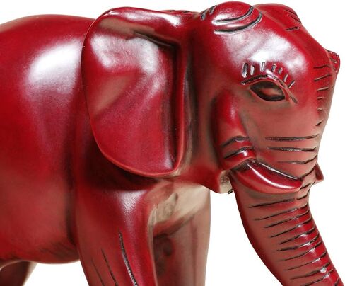 SUSROM Pack 2 Red Elephant Statues and Figurines with Trunk Up/Down-Wealth Feng Shui Elephant Statue Home Decor for Living Room-Ideal Gift for Mom Women Birthday in Saudi Arabia