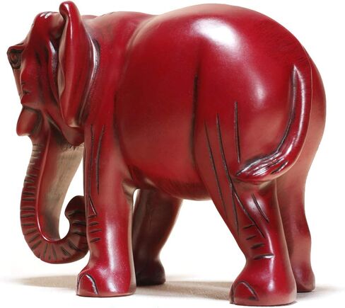 SUSROM Pack 2 Red Elephant Statues and Figurines with Trunk Up/Down-Wealth Feng Shui Elephant Statue Home Decor for Living Room-Ideal Gift for Mom Women Birthday in Saudi Arabia