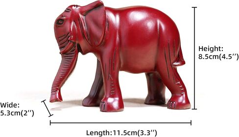 SUSROM Pack 2 Red Elephant Statues and Figurines with Trunk Up/Down-Wealth Feng Shui Elephant Statue Home Decor for Living Room-Ideal Gift for Mom Women Birthday in Saudi Arabia