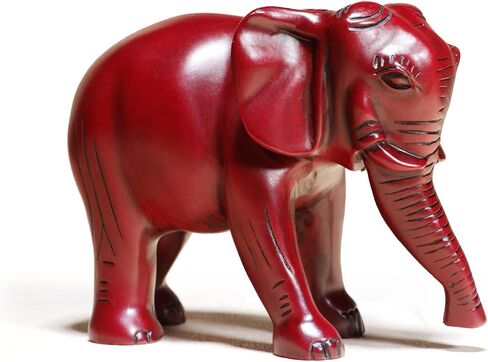 SUSROM Pack 2 Red Elephant Statues and Figurines with Trunk Up/Down-Wealth Feng Shui Elephant Statue Home Decor for Living Room-Ideal Gift for Mom Women Birthday in Saudi Arabia